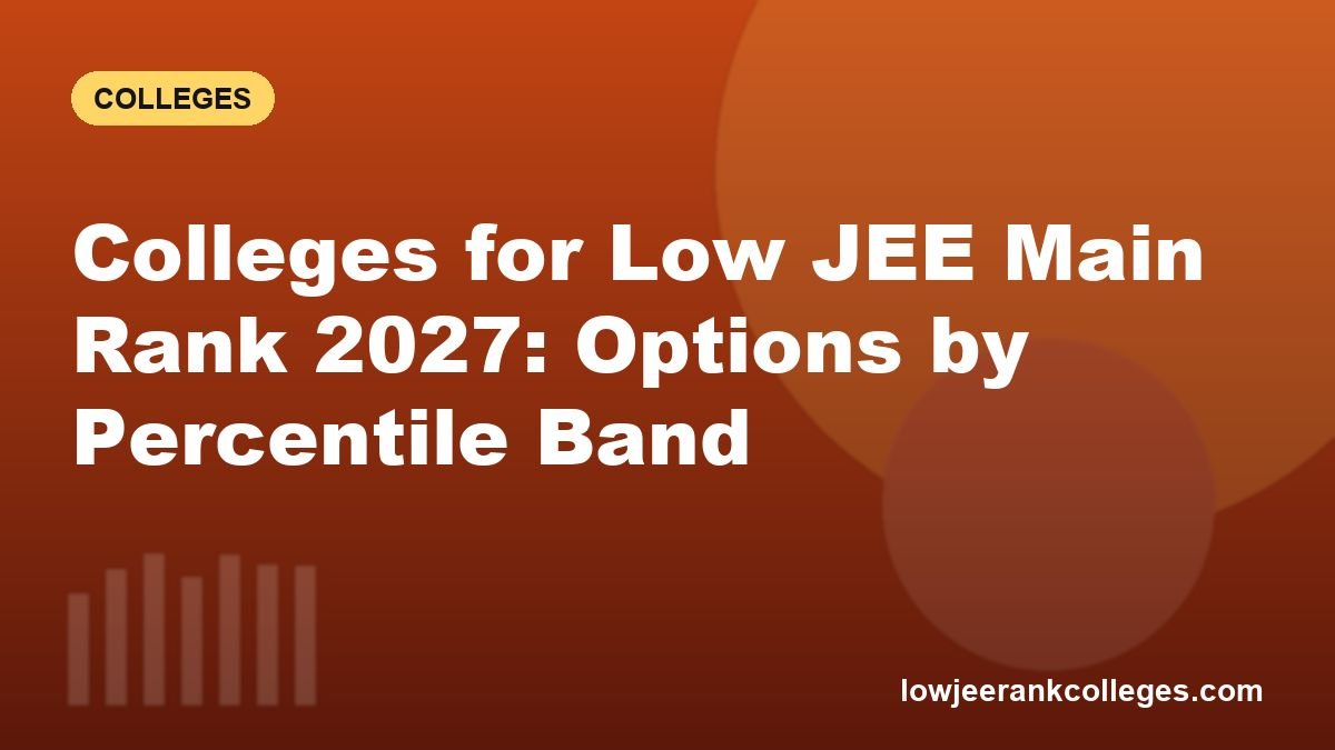 Colleges for Low JEE Main Rank 2027: Options by Percentile Band