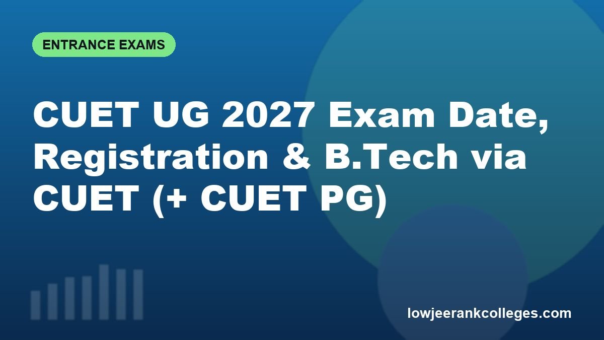 CUET UG 2027 Exam Date, Registration & B.Tech via CUET (+ CUET PG)