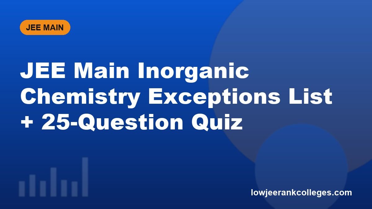 JEE Main Inorganic Chemistry Exceptions List + 25-Question Quiz